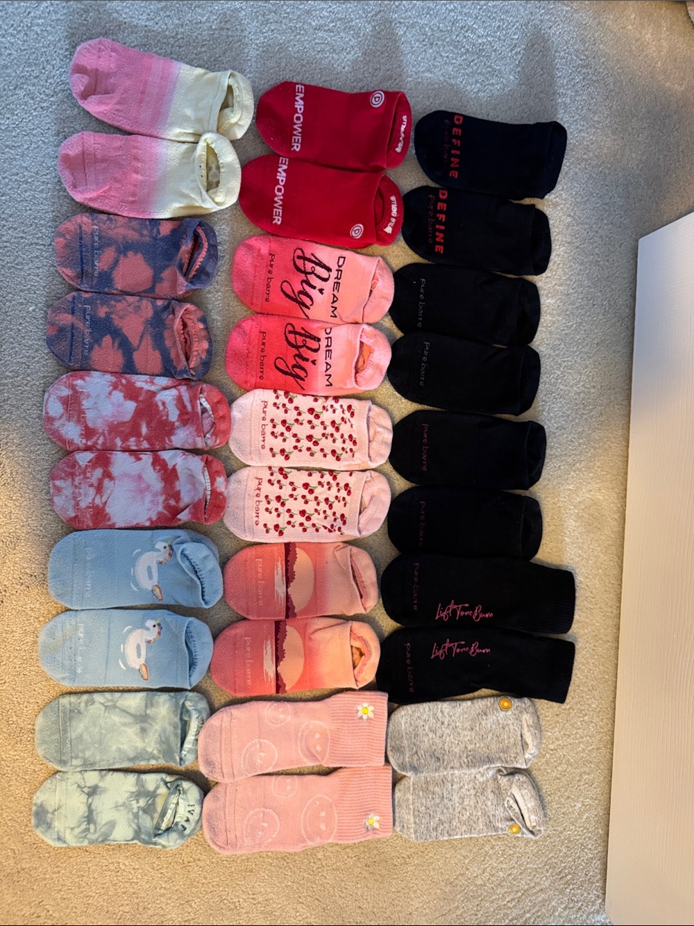 Pure Barre Sock Bundle 15 pairs